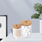 ⁦منظم اكليريك زوجي لحمل وتنظيم قطن ازالة الميكب وخلل ونكاشات الأسنان بغطاء خشب⁩ - الصورة ⁦9⁩