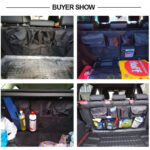 منظم مقعد السيارة الخلفي متعدد الجيوب لحمل وتنظيم الزجاجات والمناديل والمشروبات - الصورة 3