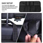 منظم مقعد السيارة الخلفي متعدد الجيوب لحمل وتنظيم الزجاجات والمناديل والمشروبات - الصورة 6