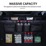 منظم مقعد السيارة الخلفي متعدد الجيوب لحمل وتنظيم الزجاجات والمناديل والمشروبات - الصورة 9