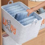 منظم ملابس وتربروف للبناطيل والتيشرتات والقمصان ولعب الأطفال قابلة للطي بيد وحبل لسهولة الغلق