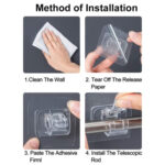 هوك تعليق المواسير والفواطات بدون تخريم قطعتين لزق دبل فيس بديل للمسامير - الصورة 7