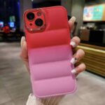 كفر ايفون 14 برو  بامب بالوان تريندي مبهجة سيليكون للحماية من الخدوش والصدمات مع إطار حامي للكاميرا