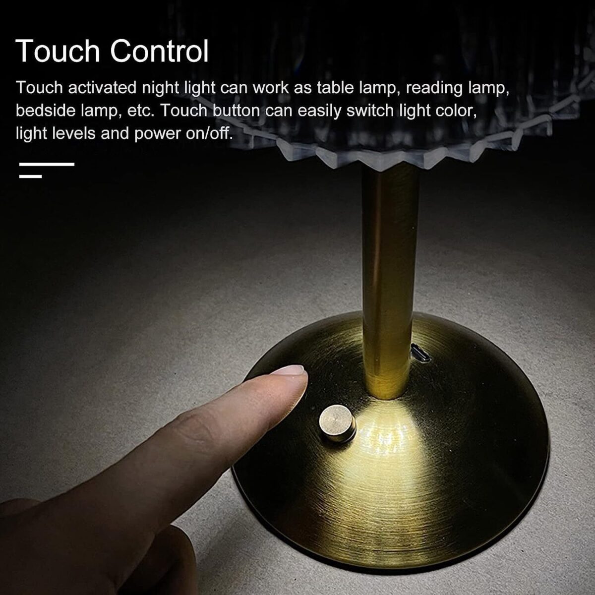 ⁦اباجورة تاتش شيك ب 3 الوان مختلفة تعمل بالشحن للمكتب وغرف النوم والأطفال⁩ - الصورة ⁦7⁩