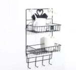 ⁦استاند معدن 2 دور لحمل وتنظيم ادوات المطبخ والحمام ب 4 هوك بلزق دبل فيس قوي⁩ - الصورة ⁦4⁩