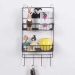 ⁦استاند معدن 2 دور لحمل وتنظيم ادوات المطبخ والحمام ب 4 هوك بلزق دبل فيس قوي⁩ - الصورة ⁦6⁩