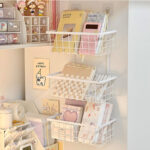 استاند معدن 3 دور منظم وحامل لأدوات المطبخ والحمام والمكتب بلزق دبل فيس قوي لسهولة التعليق