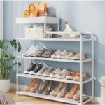 ⁦استاند منظم للأحذية 4 أرفف مع رف علوي لديكور الليفنج والريسبشن والدريسنج عملي وسهل الفك والتركيب⁩ - الصورة ⁦3⁩