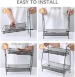 ⁦استاند وحامل 2 دور لحمل وتنظيم ادوات المطبخ والحمام من المعدن⁩ - الصورة ⁦5⁩