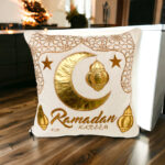 ⁦اكياس مخدات كتان مطرزة بكلمة رمضان كريم بسوستة لأستقبال الشهر المبارك⁩ - الصورة ⁦3⁩