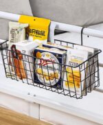 ⁦باسكت ومنظم معلق حامل لأدوات المطبخ والحمام والمكتب من المعدن⁩ - الصورة ⁦6⁩