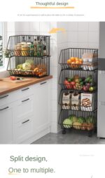 ⁦تربو معدني 4 دور لحمل و تنظيم ادوات المطبخ و الحمام بعجلات لسهوله الحركة⁩ - الصورة ⁦2⁩