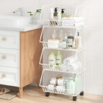 ⁦تربو معدني 4 دور لحمل و تنظيم ادوات المطبخ و الحمام بعجلات لسهوله الحركة⁩ - الصورة ⁦3⁩