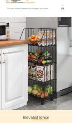 ⁦تربو معدني 4 دور لحمل و تنظيم ادوات المطبخ و الحمام بعجلات لسهوله الحركة⁩ - الصورة ⁦4⁩