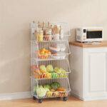 ⁦تربو معدني 4 دور لحمل و تنظيم ادوات المطبخ و الحمام بعجلات لسهوله الحركة⁩ - الصورة ⁦7⁩