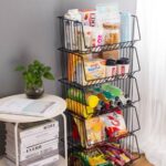 ⁦تربو منظم لأدوات المطبخ والحمام 5 سلات بعجلات لسهولة الحركة من المعدن⁩ - الصورة ⁦3⁩