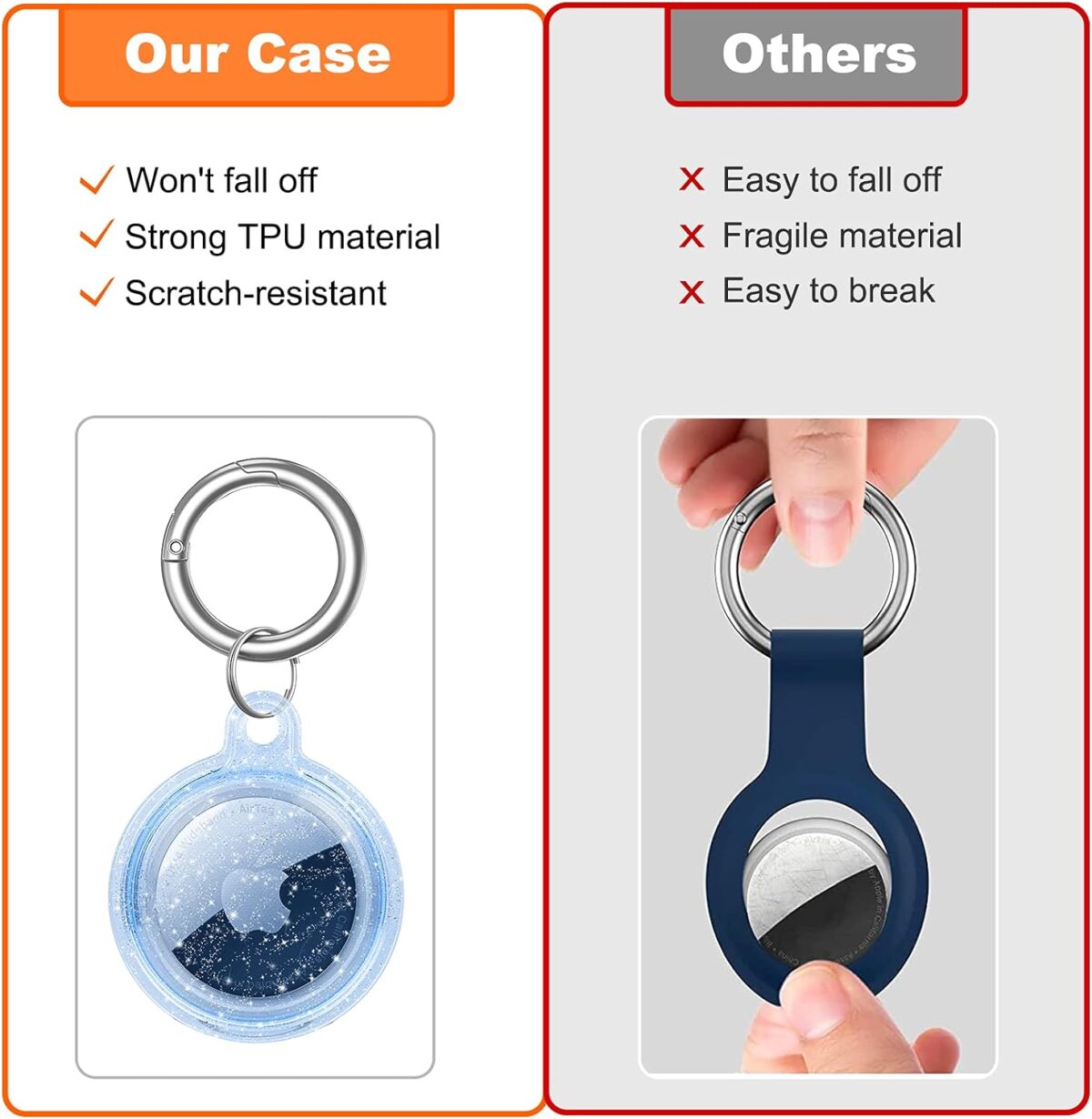 ⁦جراب حماية اير تاج بحلقة معدن مفاتيح المنزل والسياره والمحافظ والشنط⁩ - الصورة ⁦5⁩