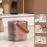 حامل علب مناديل اكليريك شفاف بيد جلد لغرف النوم والأطفال والليفنج والمطبخ والمكتب - الصورة 3