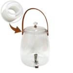 ⁦ديسبنسر عصائر 9 لتر بحنفية لسهولة الأستخدام وغطاء محكم الغلق ويد جلد من الاكليريك⁩ - الصورة ⁦5⁩