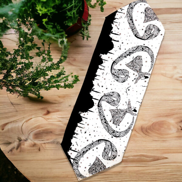 رانر سفرة 135 سم بتصميم عربي وشكل تنوره لديكور رمضاني مميز