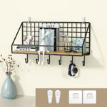 ⁦رف معدن لتنظيم أدوات المطبخ والحمام أو قطع الديكور مزود بلزق دبل فيس قوي لسهولة التعليق بدون حفر وتخريم⁩ - الصورة ⁦2⁩