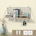 ⁦رف معدن لتنظيم أدوات المطبخ والحمام أو قطع الديكور مزود بلزق دبل فيس قوي لسهولة التعليق بدون حفر وتخريم⁩ - الصورة ⁦3⁩