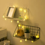 ⁦رف معدني لحمل وتنظيم أدوات المطبخ والحمام وقطع الديكور بلزق دبل فيس قوي للتعليق بدون حفر وتخريم⁩ - الصورة ⁦2⁩