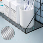 ⁦رف معدني لحمل وتنظيم أدوات المطبخ والحمام وقطع الديكور بلزق دبل فيس قوي للتعليق بدون حفر وتخريم⁩ - الصورة ⁦3⁩