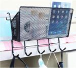 ⁦رف منظم وحامل لأدوات المطبخ والحمام والمكتب وقطع الديكور ب 5 هوكات من المعدن⁩ - الصورة ⁦2⁩