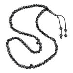 ⁦سبحة 100 حبة منقوشة بأسم الله ورسوله محمد (ص) باللون الأسود الملكي⁩ - الصورة ⁦5⁩