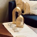 شمعدان ذهبي شكل مسجد أنيق لديكور رمضاني مميز ومختلف