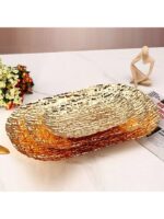 ⁦صينية جولد شيك لتقديم الفواكه والشوكولاته والكحك والبيتي فور للضيوف بشكل شيك⁩ - الصورة ⁦9⁩