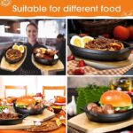 ⁦طاسة حديد زهر غير قابل للصدأ بيد وقاعدة خشبية لسهولة تقديم الطعام علي السفرة بشكل شيك⁩ - الصورة ⁦4⁩