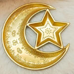 ⁦طبق تسالي هلال ونجمة لتقديم التمر والمكسرات والكاندي للضيوف في رمضان بشكل شيك⁩ - الصورة ⁦2⁩