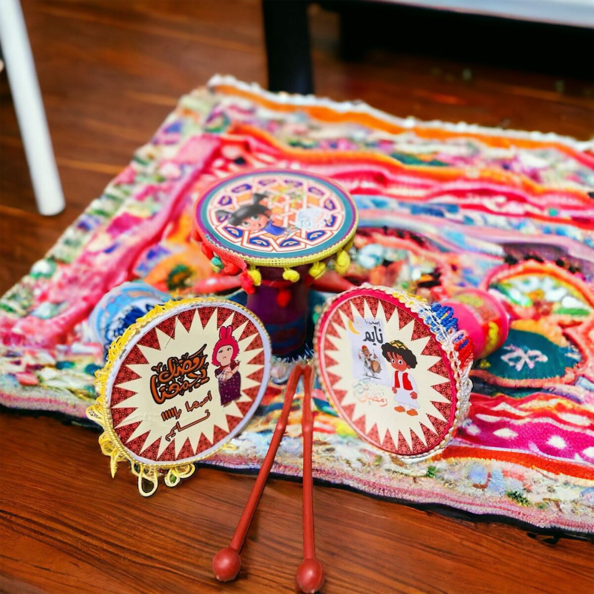 ⁦طبلة مسحراتي رمضان بأشكال كرتونيه مختلفة وألوان مبهجة للأطفال⁩ - الصورة ⁦2⁩