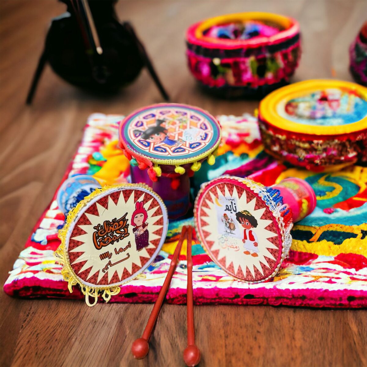 ⁦طبلة مسحراتي رمضان بأشكال كرتونيه مختلفة وألوان مبهجة للأطفال⁩ - الصورة ⁦5⁩