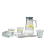 ⁦طقم تقديم العصائر والمشروبات الرمضانية شفشق بغطاء محكم الغلق ويد مع 4 اكواب من الزجاج⁩ - الصورة ⁦7⁩