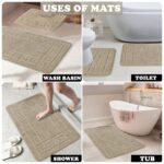 ⁦طقم دواسات حمام 3 قطع مضاد للأنزلاق لتجنب الوقوع للتواليت والبانيو بألوان مختلفة⁩ - الصورة ⁦2⁩