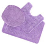 ⁦طقم دواسات حمام 3 قطع مضاد للأنزلاق لتجنب الوقوع للتواليت والبانيو بألوان مختلفة⁩ - الصورة ⁦4⁩