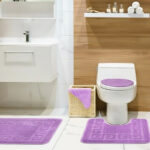 ⁦طقم دواسات حمام 3 قطع مضاد للأنزلاق لتجنب الوقوع للتواليت والبانيو بألوان مختلفة⁩ - الصورة ⁦6⁩