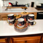 ⁦طقم شاي 12 قطعة مزخرف برسومات رمضانية مع 2 سكرية بأحجام مختلفة من البورسلين⁩ - الصورة ⁦7⁩