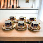 ⁦طقم شاي 12 قطعة مزخرف برسومات رمضانية مع 2 سكرية بأحجام مختلفة من البورسلين⁩ - الصورة ⁦3⁩