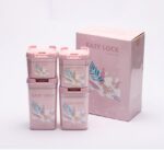 ⁦طقم علب اكليريك 4 قطع بمقاسات مختلفة لحفظ وتنظيم البقوليات والحبوب والكاندي بغطاء محكم الغلق بيد⁩ - الصورة ⁦3⁩