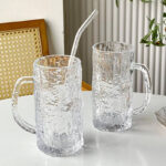 ⁦طقم كوبايات زجاج قطعتين لشرب وتقديم المياه والعصائر والمشروبات الغازية بيد⁩ - الصورة ⁦5⁩