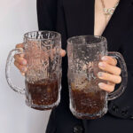 ⁦طقم كوبايات زجاج قطعتين لشرب وتقديم المياه والعصائر والمشروبات الغازية بيد⁩ - الصورة ⁦7⁩