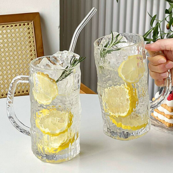 طقم كوبايات زجاج قطعتين لشرب وتقديم المياه والعصائر والمشروبات الغازية بيد