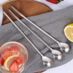 ⁦طقم معالق كوكتيل بالشاليموه 6 قطع مع فرشاه تنظيف استانليس ستيل⁩ - الصورة ⁦5⁩