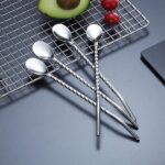 ⁦طقم معالق كوكتيل بالشاليموه 6 قطع مع فرشاه تنظيف استانليس ستيل⁩ - الصورة ⁦6⁩