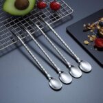 ⁦طقم معالق كوكتيل بالشاليموه 6 قطع مع فرشاه تنظيف استانليس ستيل⁩ - الصورة ⁦7⁩