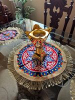 ⁦طقم مفارش خيامية 3 قطع بمقاسات مختلفة لتجديد ديكور البيت وإضفاء أجواء رمضانية مميزة⁩ - الصورة ⁦3⁩